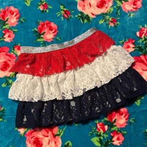Converse Kids Tiered Lace Skirt - Red, White, Navy